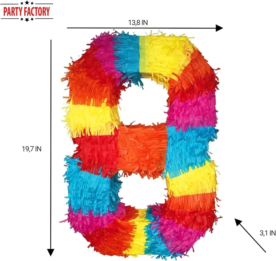 Party Factory USA Pinata Nummer 4 bunt für Kindergeburtstag Slap Pinata - Bild 3 von 4