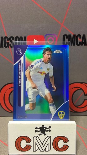 2025-26 Topps Chrome Premier League Brenden Aaronson Blue /150 Leeds