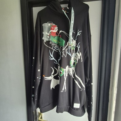 Loungefly Disney Nightmare Before Christmas Town Hoodie 2XL Glow In The Dark NBC