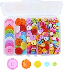 320 pcs Colorful Buttons for Crafts DIY, 5 Size 5 sizes, 