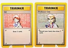 Professor Oak 88/102 & Bill 91/102- Base Set- Non Holo Vtg Trainer Pokemon MP