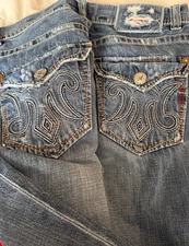 MEK DENIM OAXACA JEANS Men 38W 34L FADED DISTRESSED BOOT CUT hand crafted