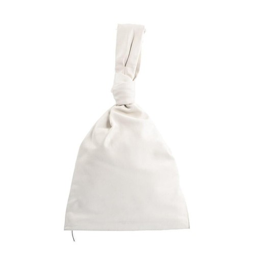 Bottega Veneta Mini The Twist White Calf Leather Top Handle Bag Auth