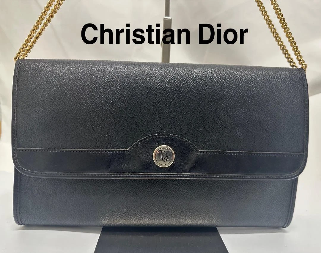 Sac bandoulière Dior cuir PVC authentique noir moyen femme France 117658