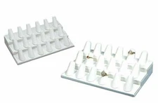 White Leatherette, 18 Finger (8.25"x4.75"x2.5"H) Showcase Finger Ring Display...