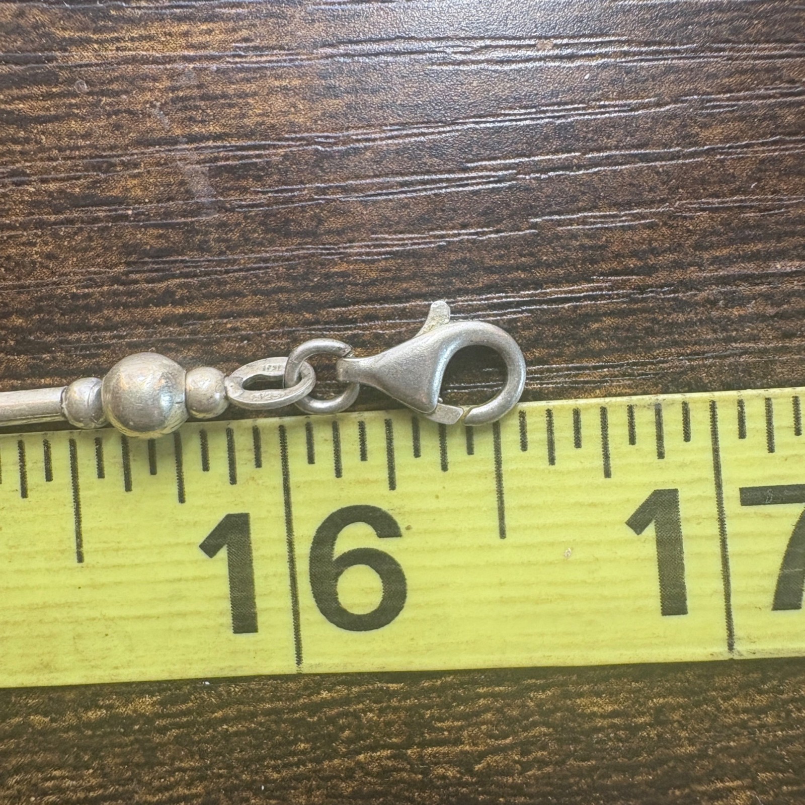 VTG Solid Sterling Silver 925 Beaded Station Neck… - image 7