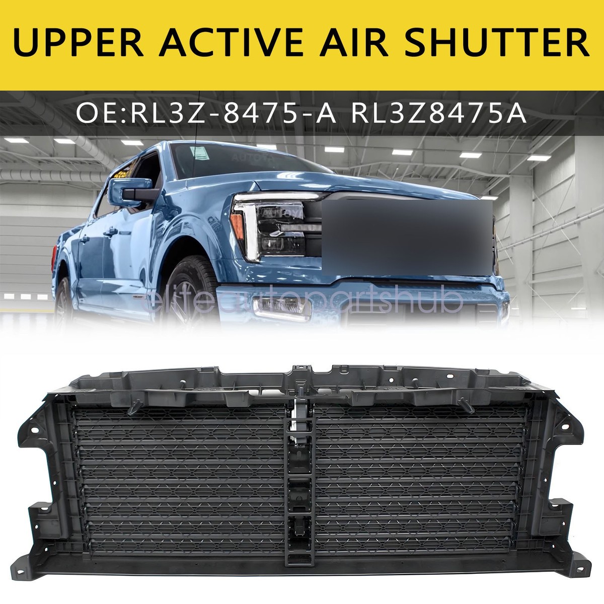 New Upper Active Air Shutter W/o Motor For Ford F150 2024-2025