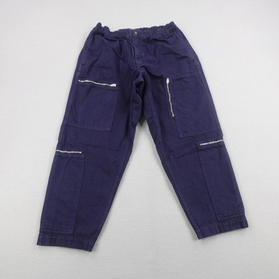 YMC Pants Mens Medium Blue Cargo Baggy Tapered Jogger Loose Heavy Organic Cotton