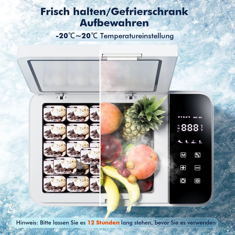 Kompressor Kühlbox Tragbare Gefrierbox 28L für Auto Camping ±20°C APP 12/24V DE - Bild 4 von 4