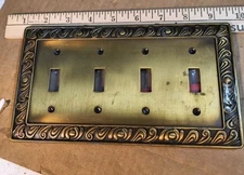 2003 LHMC Liberty Hardware  Bronze 4 Switch Switch Plate Cover 8.5"