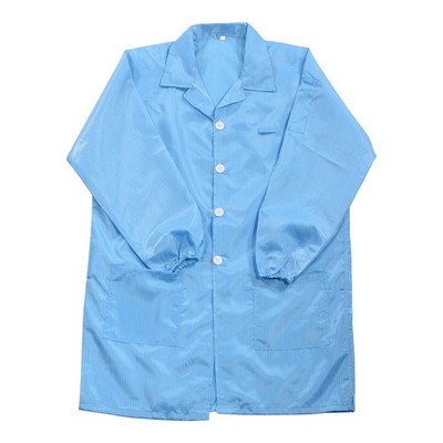 1 x ESD Lab Coat Anti-static Clothing Smock Clothes Full Sleeve Blue M
