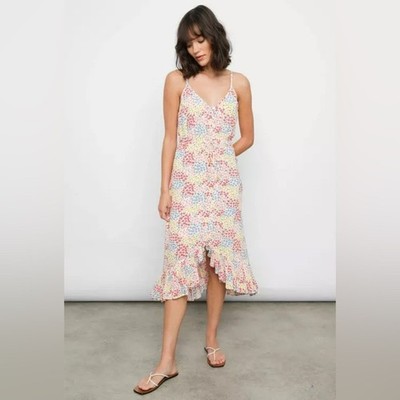 Rails Frida Floral Ruffle Midi Dress in Multicolor Flower Meadow Size S