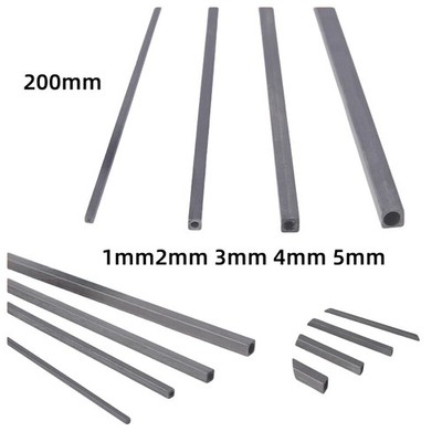 Schwarz Carbon Rohr Kohlefaser-Vierkantrohr 1.7mm 2mm 3mm 4mm 5mm Länge 200mm