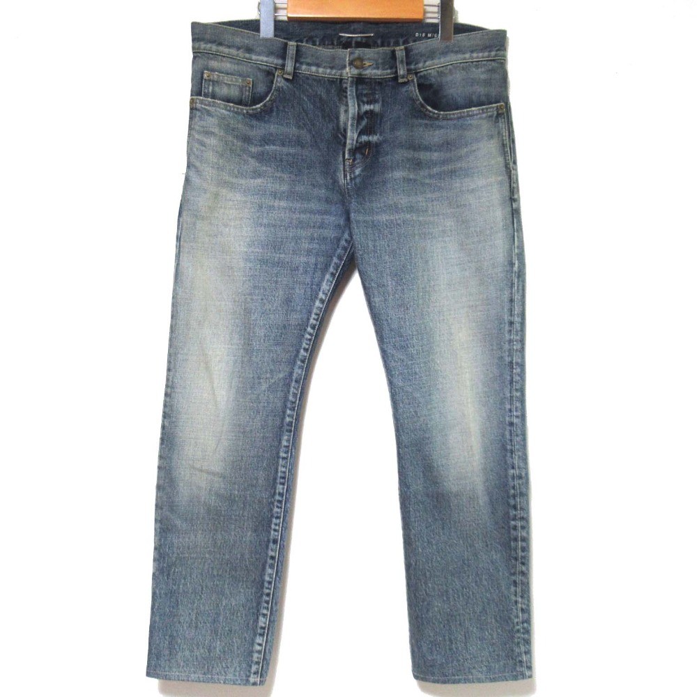 Saint Laurent Paris 2022 denim dritto 33 180 80A D18 blu indaco