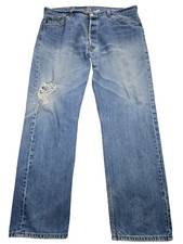 Vintage Levis 501 Blue Jeans Mens Size 40 x 32 Light Wash Denim Y2K Made in USA