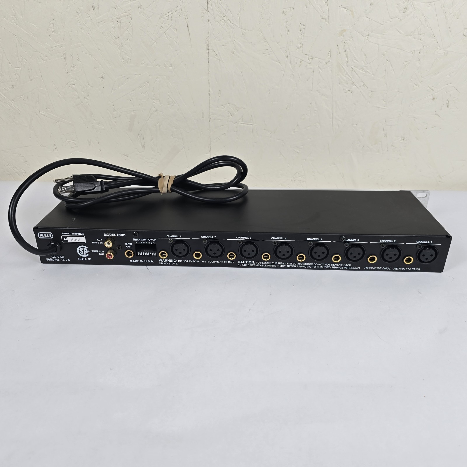 Rolls Model RM81 8 Port Microphone/Line Mixer