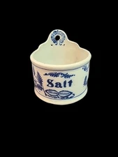 Hanging Salt Crock, Salt Glaze Stoneware, Vintage!