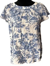 New LC Lauren Conrad Tropical Toile Shell Top Blouse Shirt Size XS X-Small NWT