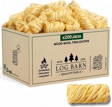 Log Barn Natural Firelighters Box of 200. Fire Lighters for Wood Burners, Pizza  20.95 per lighter