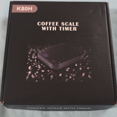 CULIKEM K80H Digital Coffee Scale Timer USB Touch Button Heat Resistant Black