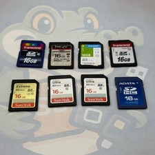 LOT of 8 - 16GB - SD Cards - Various Brands - Untested - GC720