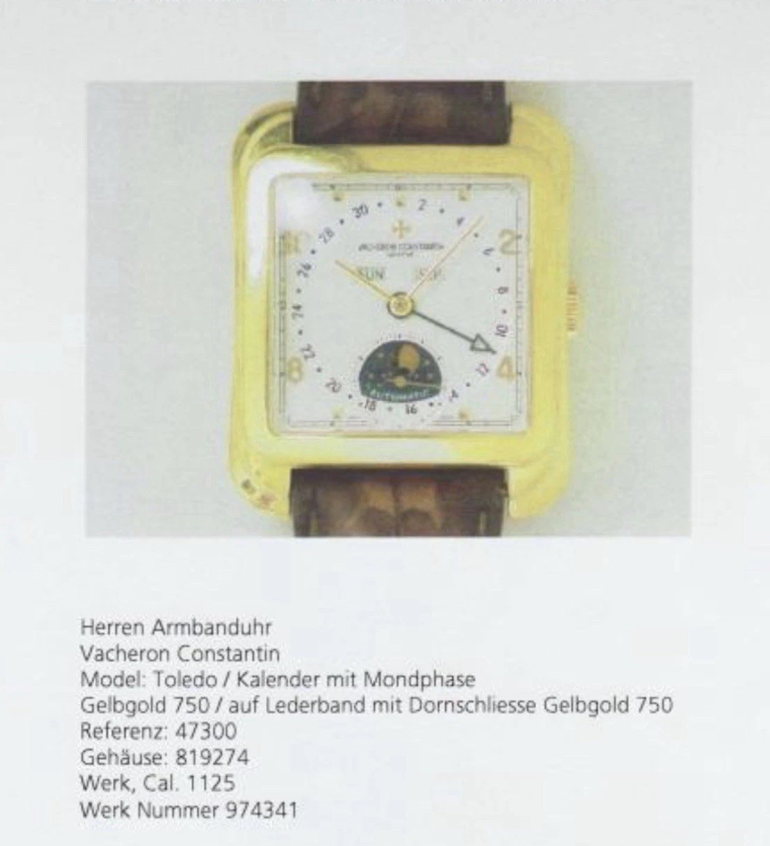Men’s Classic Watch Herren Armbanduhr Vacheron Constantin