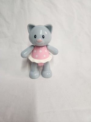 Early Learning Centre ELC Cat Figure Toy Click Clack Pink Polka Dot Dress Rare 