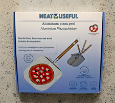 NEAT-USEFUL Aluminum Pizza Peel Foldable Detachable American Oak Handle 12.6"