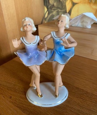 Wunderschöne Fasold & Stauch Porzellanfigur Ballerina Tänzerinnen Original