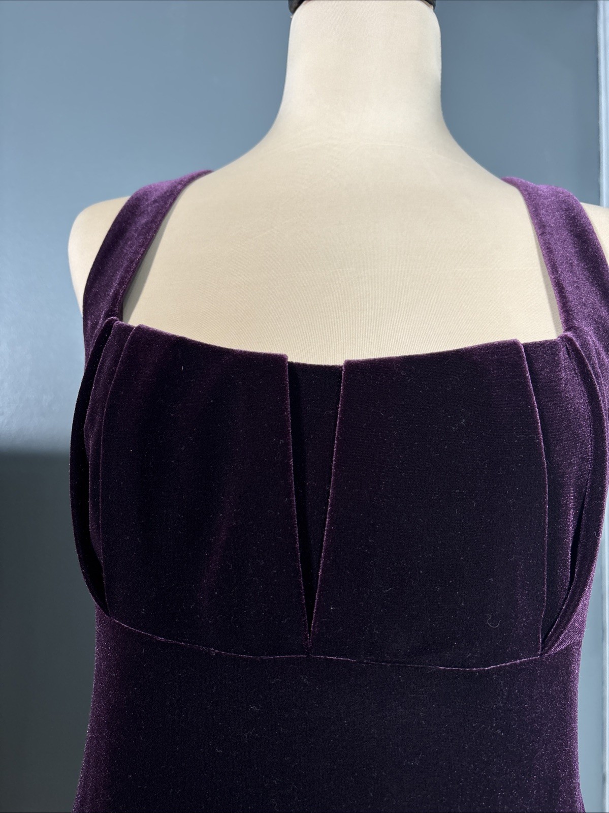 Vintage David Meister Wine Burgundy Velvet Dress Sz 8 USA Made Holiday Party