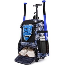 JDITVYHANO Rolling Baseball Bag Wheeled Softball 13.3" x 10.1" x 19.6", Grey 