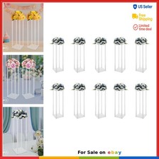 Juego de jarrones de acrílico soportes para flores de boda 10 piezas 23,6 pulgadas de alto plástico transparente