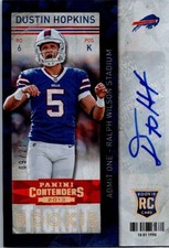 2013 -Dustin Hopkins- /21 Contenders Cracked Ice Autograph/Signed/Auto RC #136
