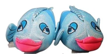 Fishflops Fish Slippers Aqua Blue Glittery Slippers Youth Kids Size S 13-1 New