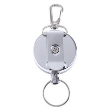 Heavy Duty Retractable Key Chain Holder Reel KeyRing - ID