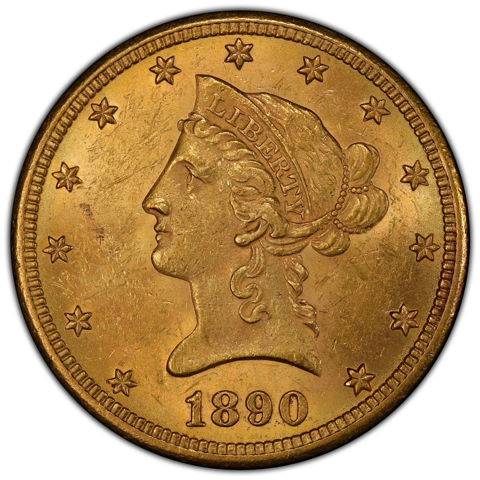 1890-CC $10 Liberty Head Eagle PCGS MS62