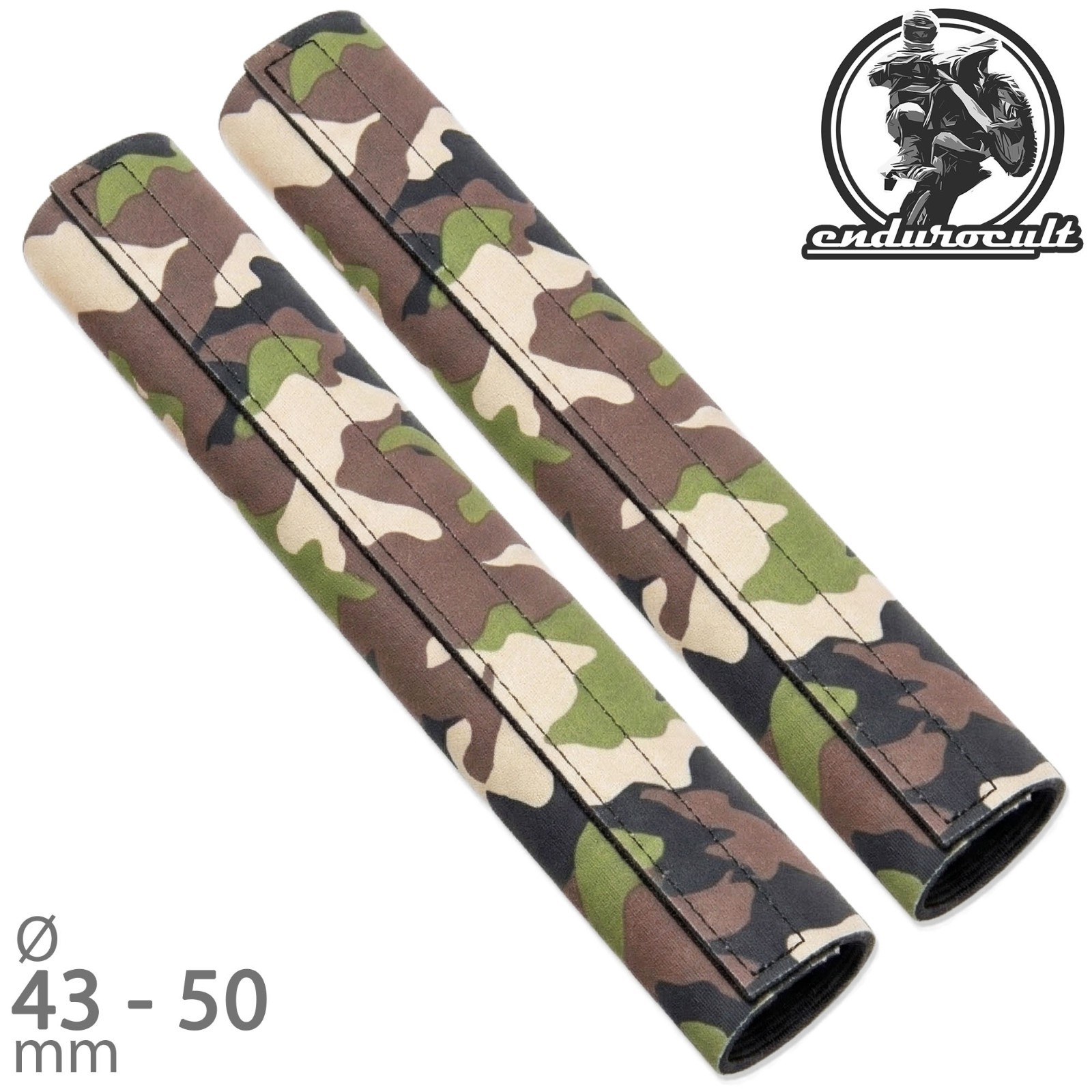 Neoprene hook and loop fork protectors camo / black for 43-50 mm fork tube diam
