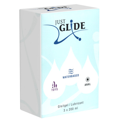 Just Glide Gleitgel Set 3x200 ml Anal Toys Waterbased vegan latexsicher