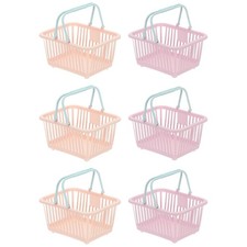 6PCS Mini Shopping Baskets with Handles Small Tiny Baskets, Pink Purple