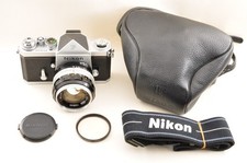 Nikon F Eye Level Silver SLR Film Camera w/NIKKOR-S 50mm F1.4 Lens Exc 5 3263