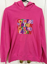 October's Very Own OVO Men's L Pink Pullover Fleece Owl Logo Hoodie Authentic