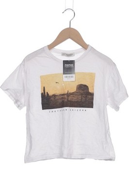 Pull & Bear T-Shirt Damen Shirt Kurzärmliges Oberteil Gr. XS Weiß #pthnunu