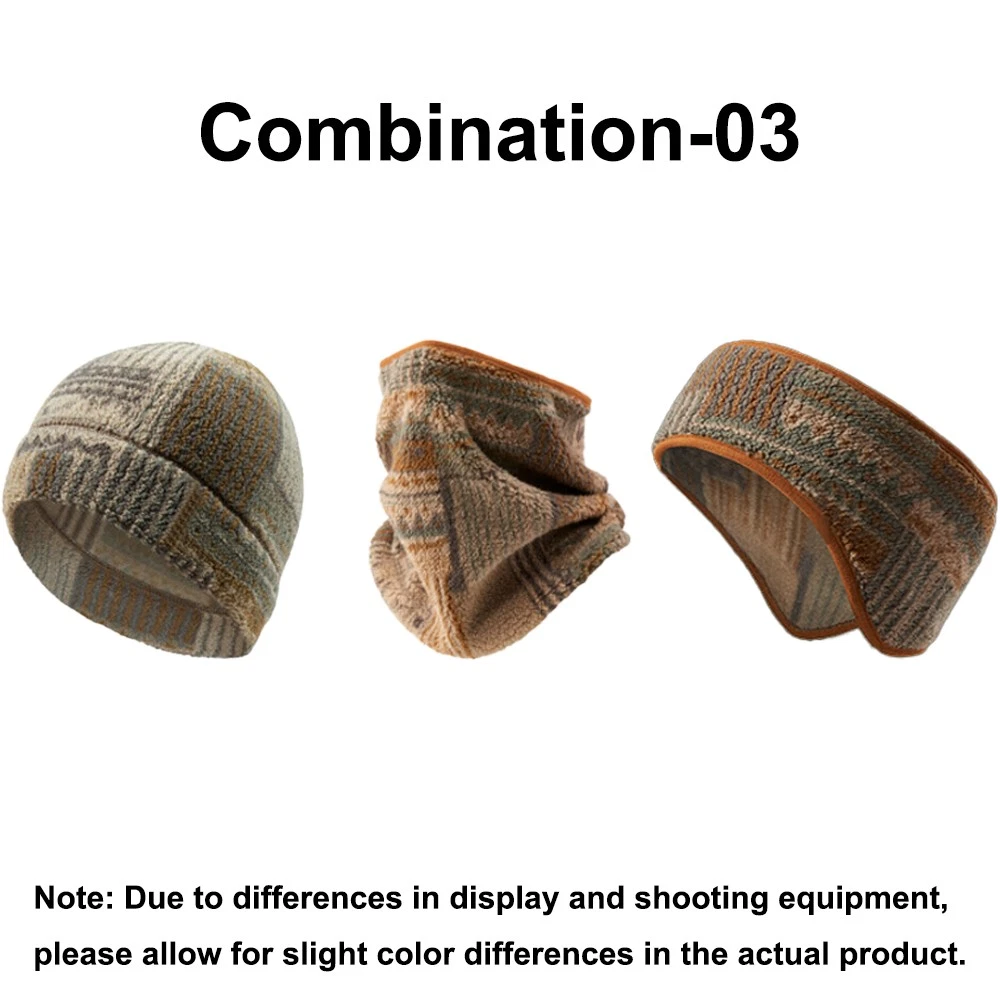 Winter Windproof Beanies Hat Combination Men Women Cold Weather Warm Fleece Hat
