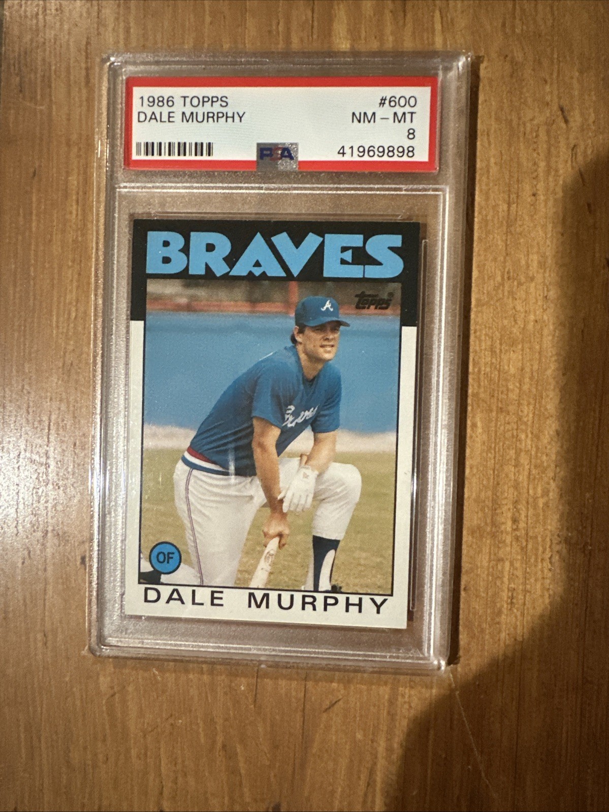 1986 Topps #600 Dale Murphy PSA 8