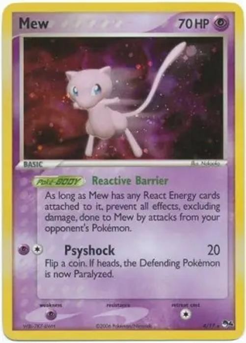 Mew - 4/17 - Pokemon Pop Series 4 Holo Card MP