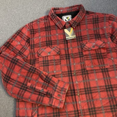 Voyager Polar Fleece Shirt Jacket Men XL NWT Biking Red Plaid Snap
