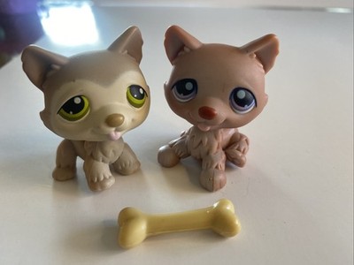 Littlest Pet Shop Bundle Husky 38 And Husky 358 Authentic Tongue Out LPS