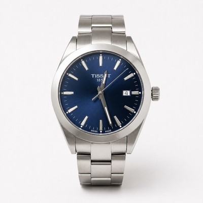 TISSOT GENTLEMAN QUARTZ HERREN UHR 40MM EDELSTAHL VINTAGE ARMBANDUHR T127410A