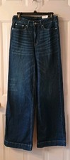 New Free Assembly 5 Pocket Super High Rise Wide Leg Dark Wash Stretch Jeans sz 6