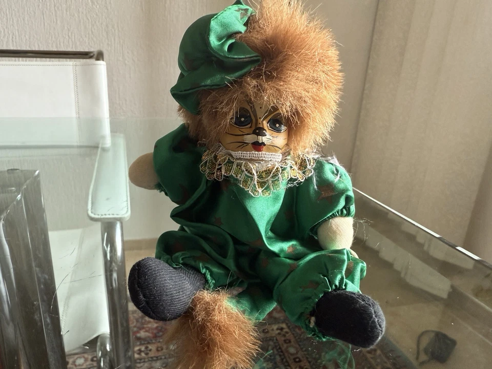 Clown, Harlekin, Kleiner Schelm,Löwenmaske-Kostüm,20cm,Sammlerpuppe - Bild 2 von 4